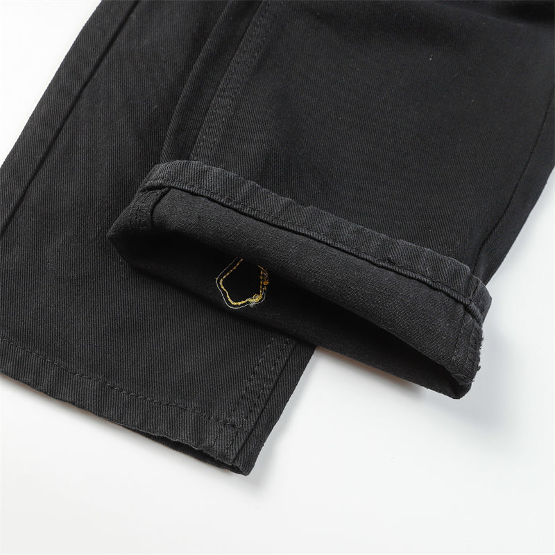 Chrome Hearts Distressed Denim Jeans | Stretch Tapered Fit