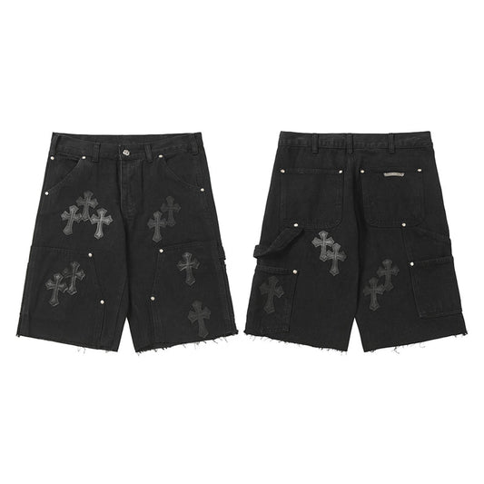 Chrome Hearts Distressed Denim Jeans | Stretch Tapered Fit