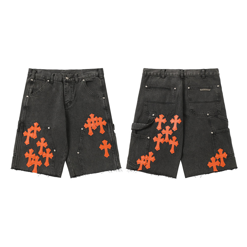 Chrome Hearts Distressed Denim Jeans | Stretch Tapered Fit