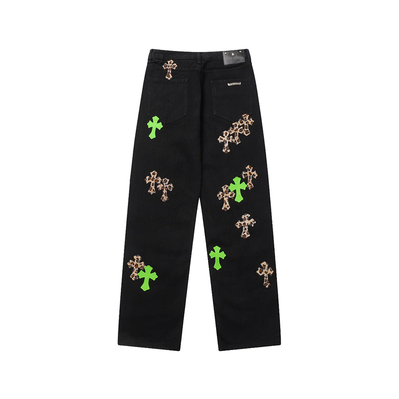 Chrome Hearts Distressed Denim Jeans | Stretch Tapered Fit